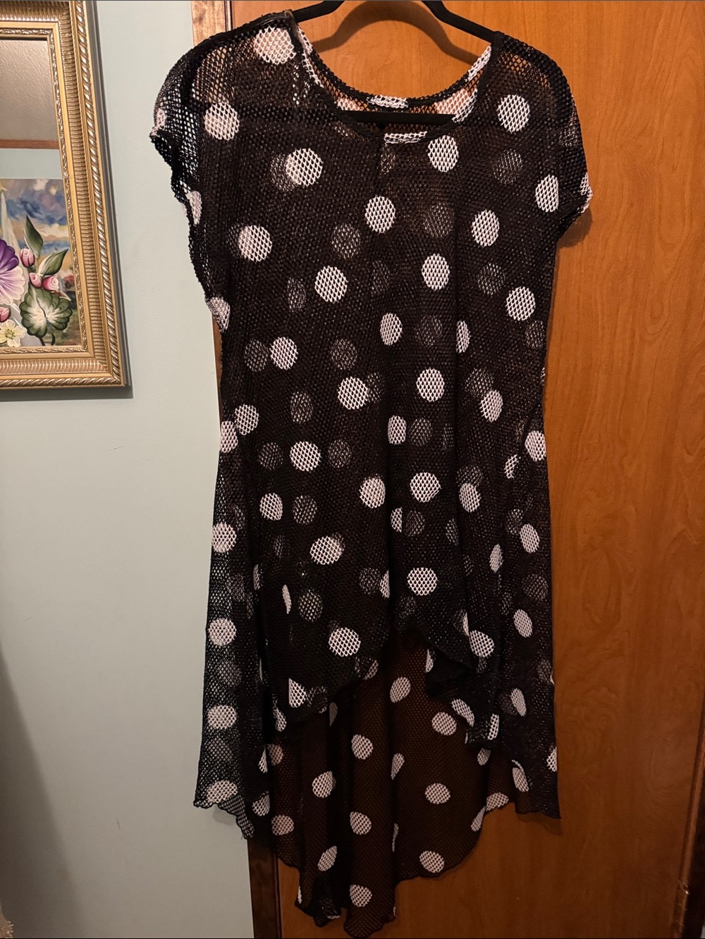 Black Mesh Polka Dot Dress